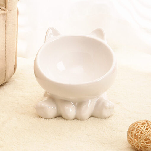 Pet Dogs And Cats Bevel Ceramic Neck Bowl - Image 2