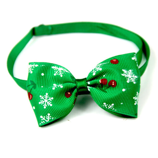 New Year Red And Green Christmas Series Pet Tie Bow Handcraft Jewelry Collar Dogs And Cats Bow Tie - Image 3