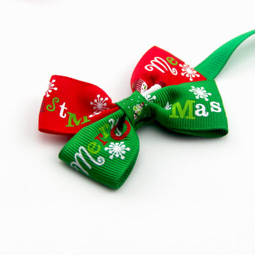 New Year Red And Green Christmas Series Pet Tie Bow Handcraft Jewelry Collar Dogs And Cats Bow Tie - Image 6