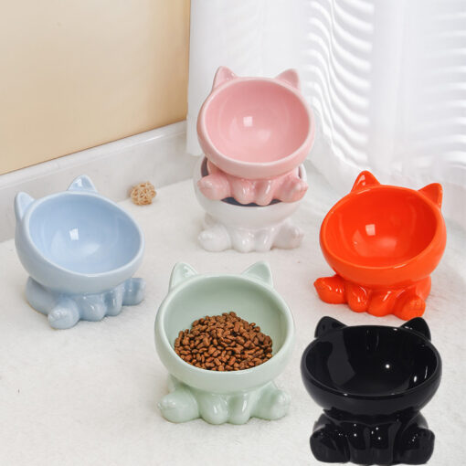 Pet Dogs And Cats Bevel Ceramic Neck Bowl - Image 7