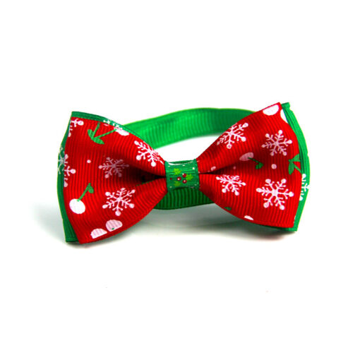 New Year Red And Green Christmas Series Pet Tie Bow Handcraft Jewelry Collar Dogs And Cats Bow Tie - Image 5